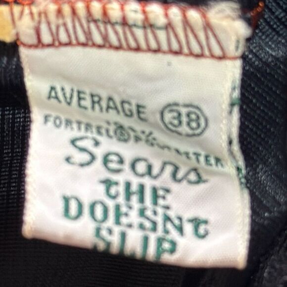 Vintage 1960s Sears Doesnt Slip Rare Black With Orange Contrast Stitching 38/L - Picture 7 of 8